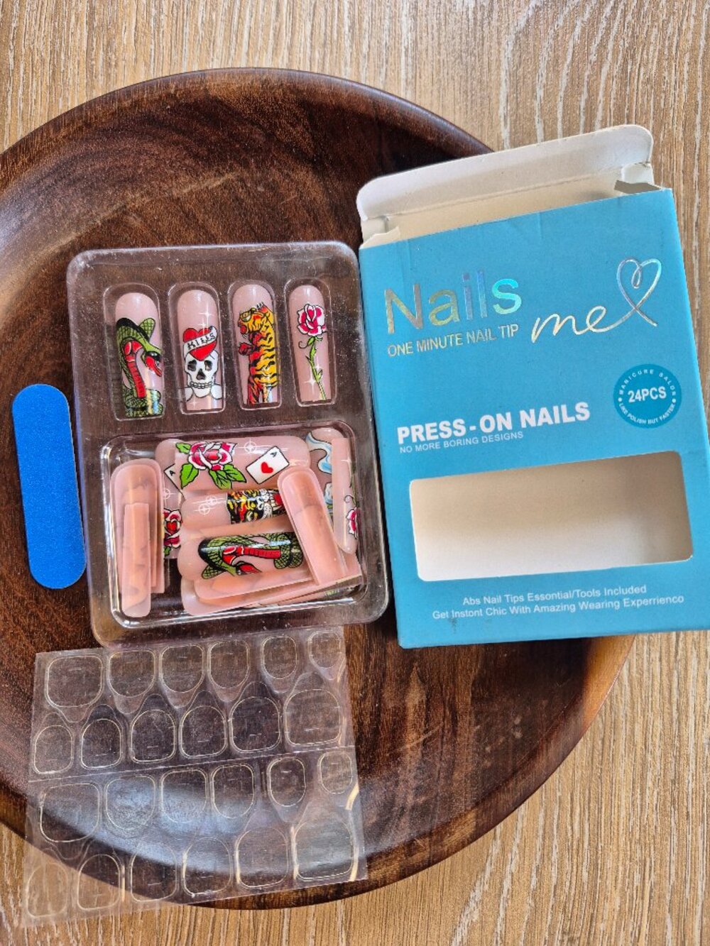 5/$25 New Nail Tips Press ons Ed hardy Skull Manicure Y2K